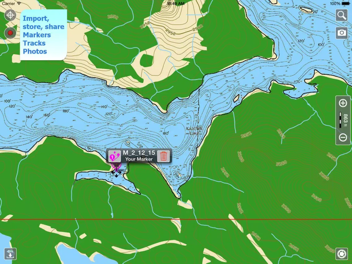 Aqua Map Br. Columbia Lakes HD iPad 應用截圖
