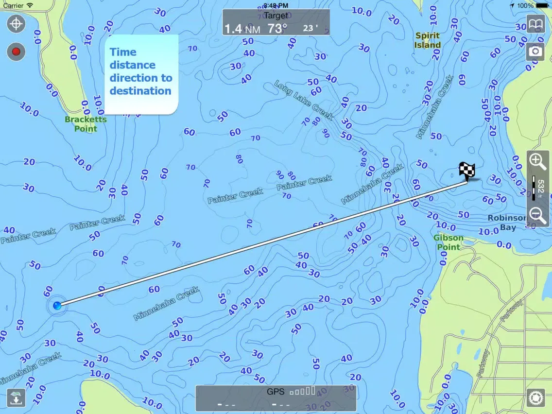 Aqua Map Connecticut Lakes HD iPad  Screenshots