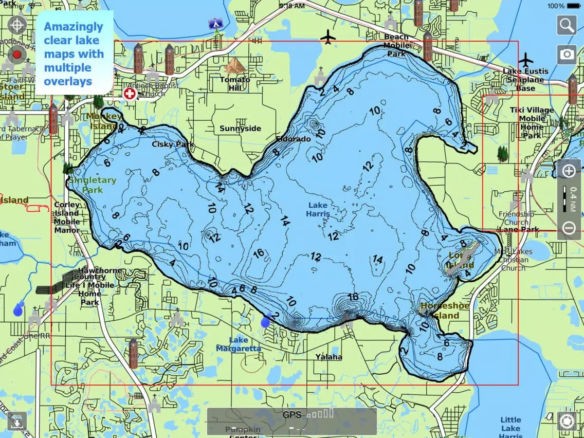 Aqua Map Florida Lakes GPS HD iPad  Screenshots
