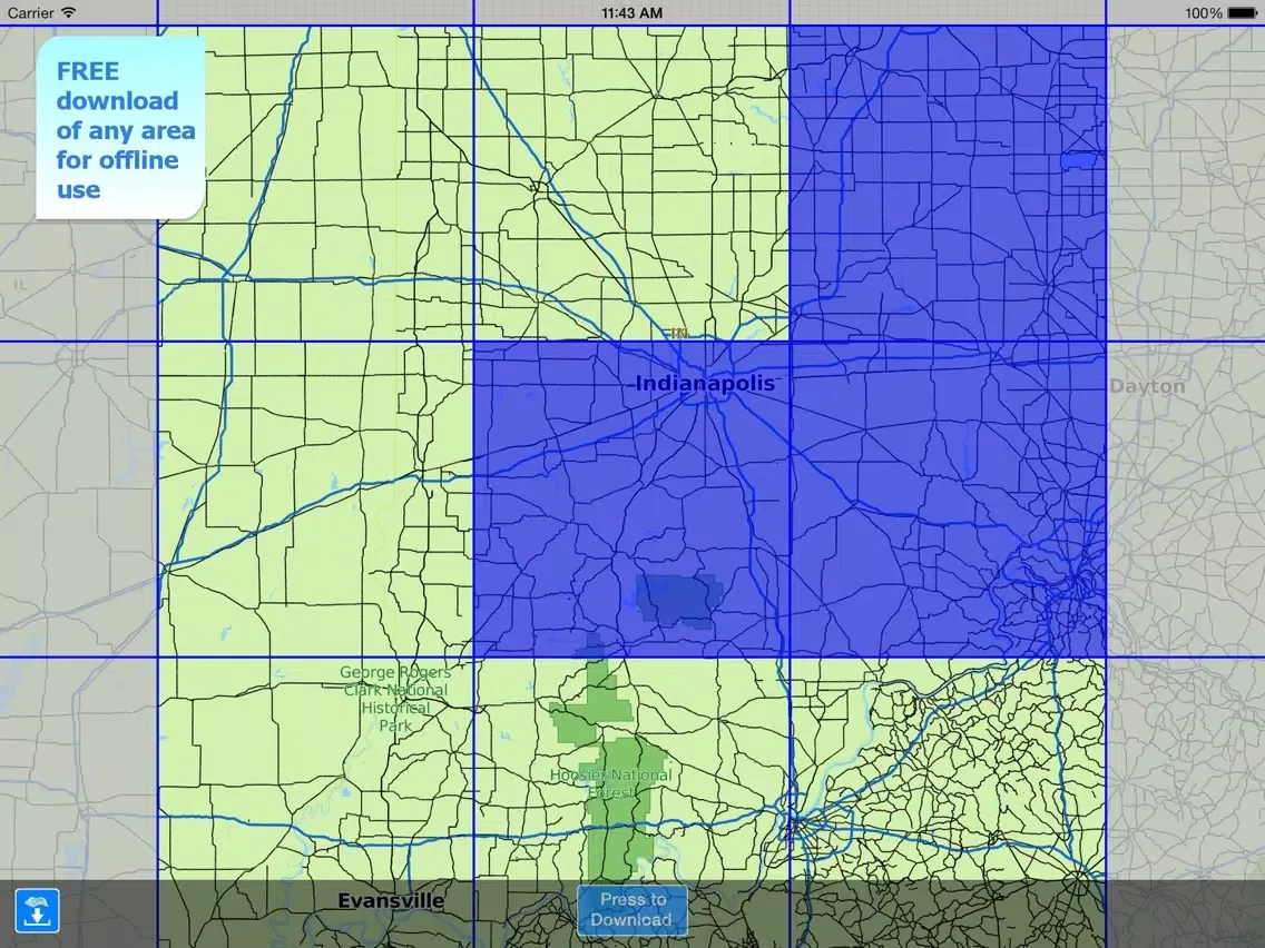 Aqua Map Indiana Lakes GPS HD iPad  Screenshots