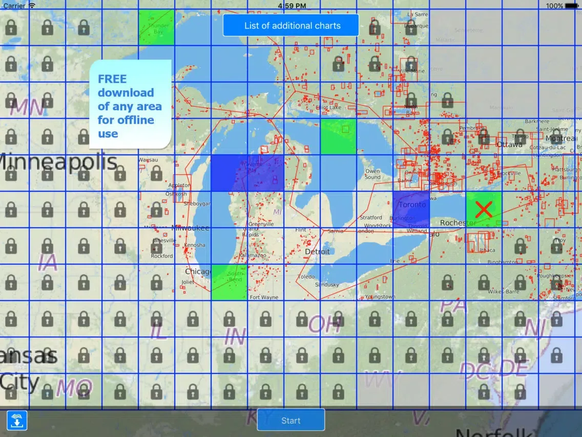 تصاویر Aqua Map Michigan Lakes GPS HD iPad 