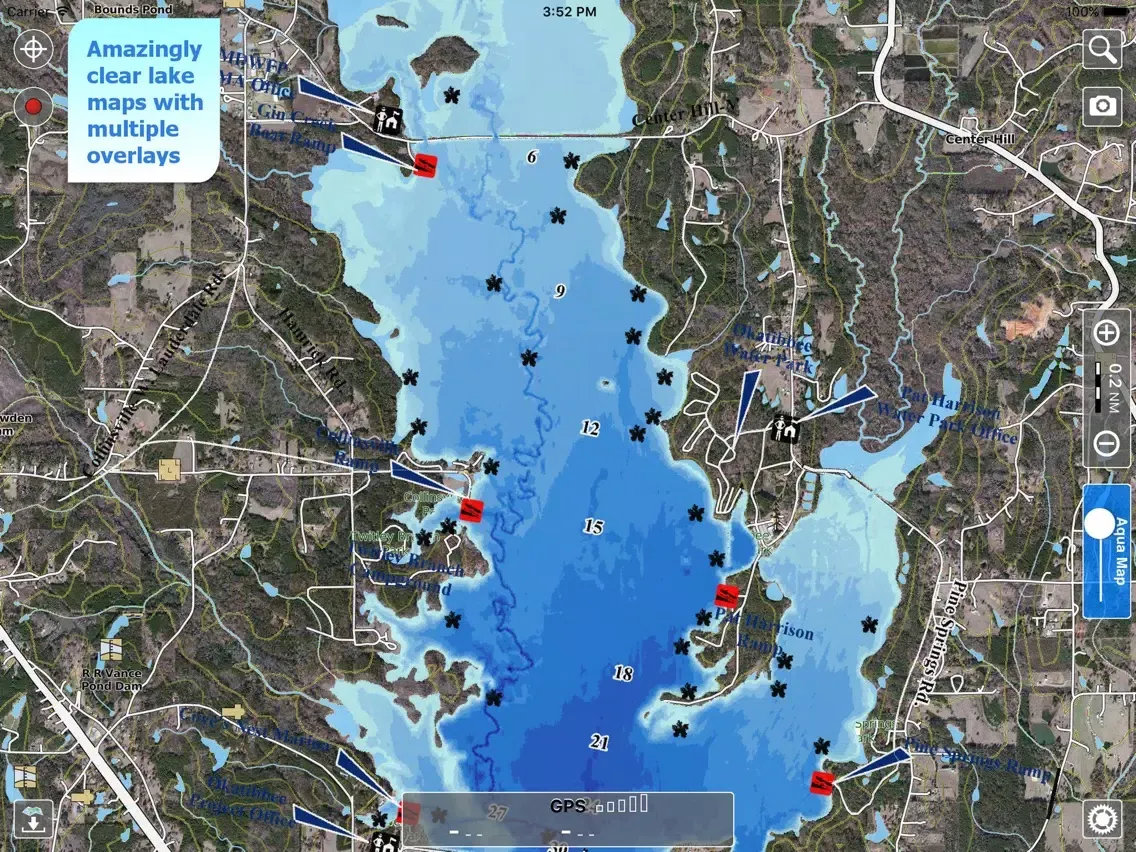 تصاویر Aqua Map Mississippi Lakes HD iPad 