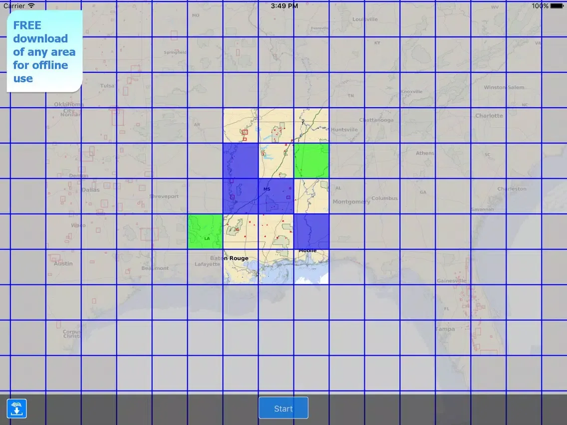 تصاویر Aqua Map Mississippi Lakes HD iPad 