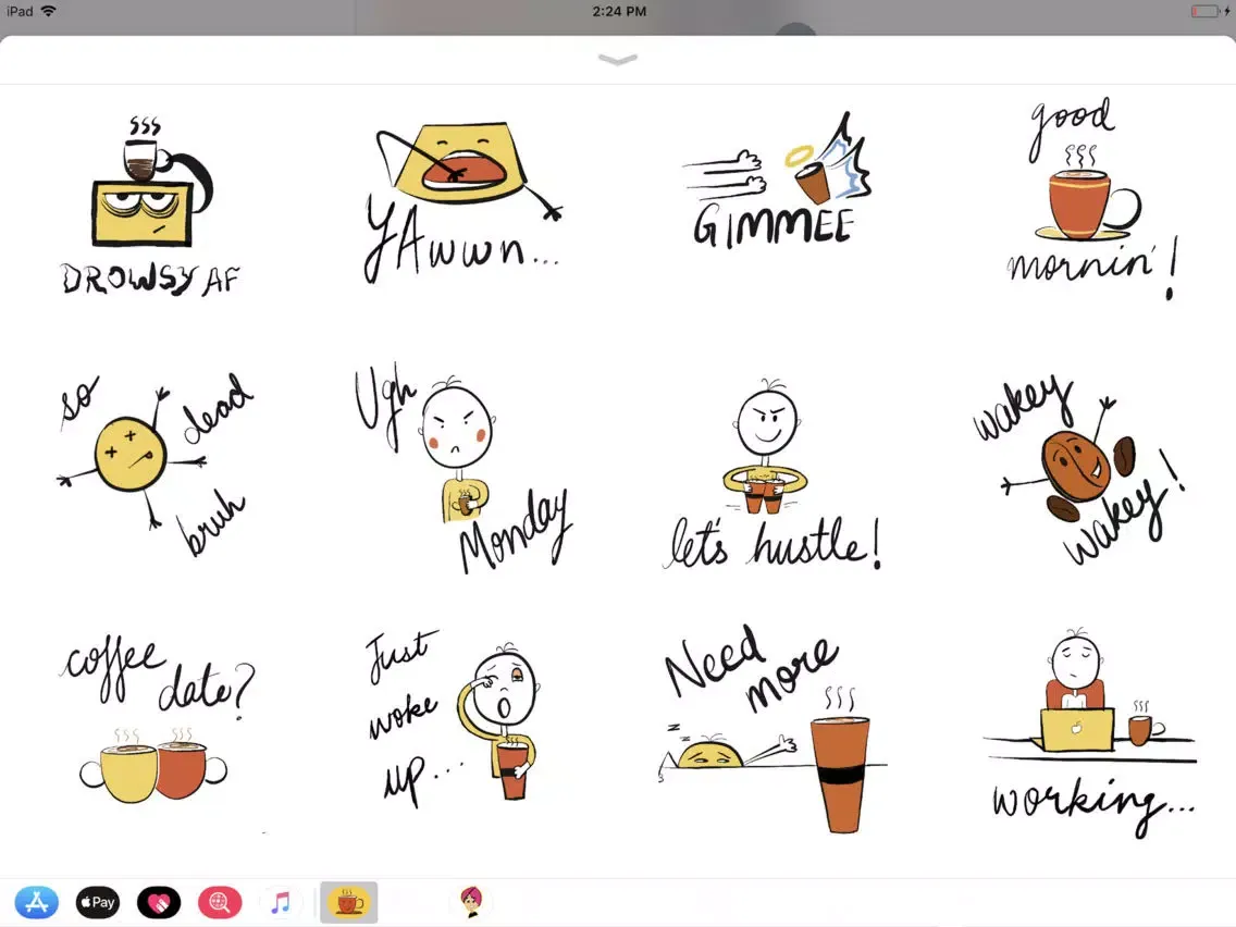 Tangkapan skrin Coffee Mood Stickers iPad 