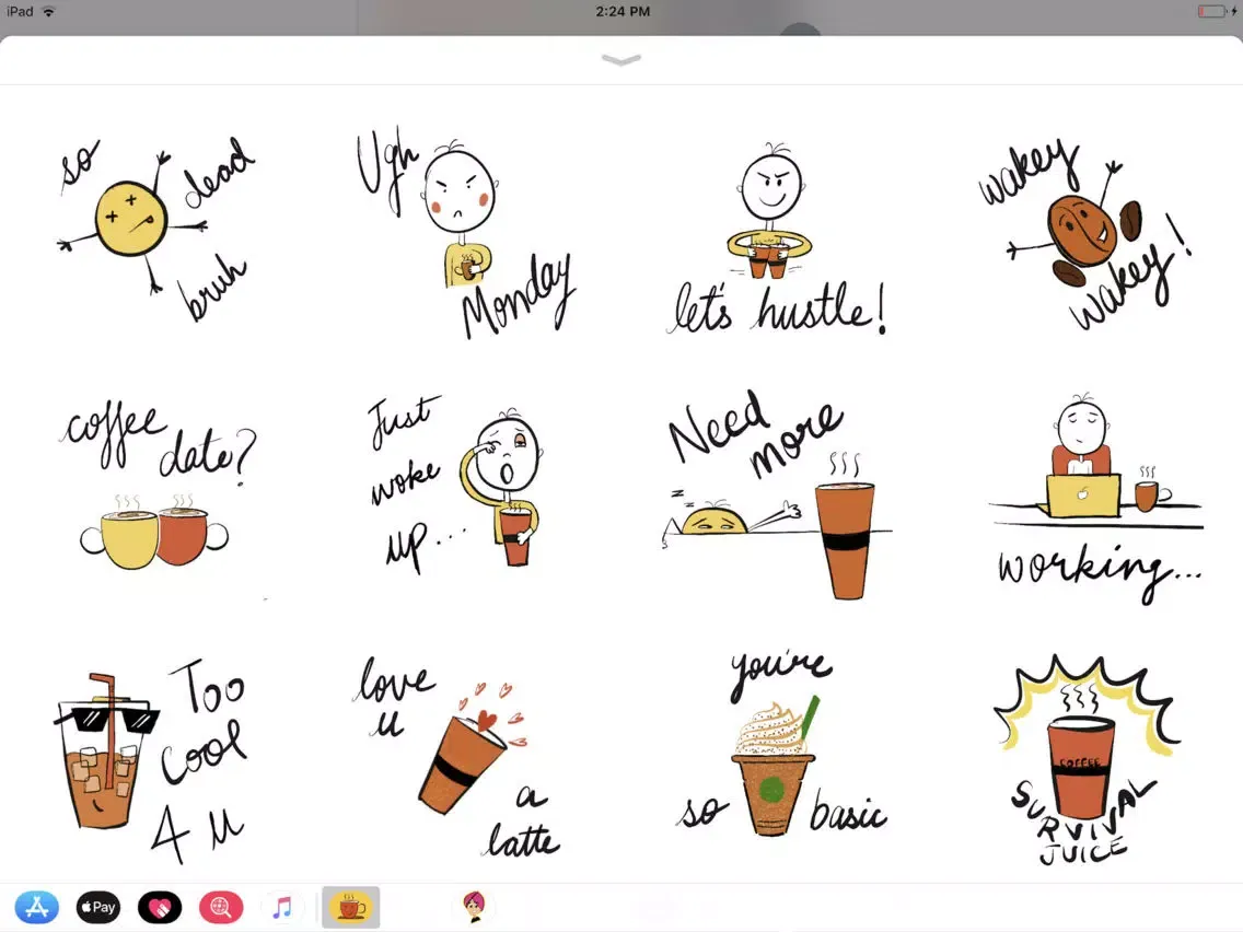 Tangkapan skrin Coffee Mood Stickers iPad 