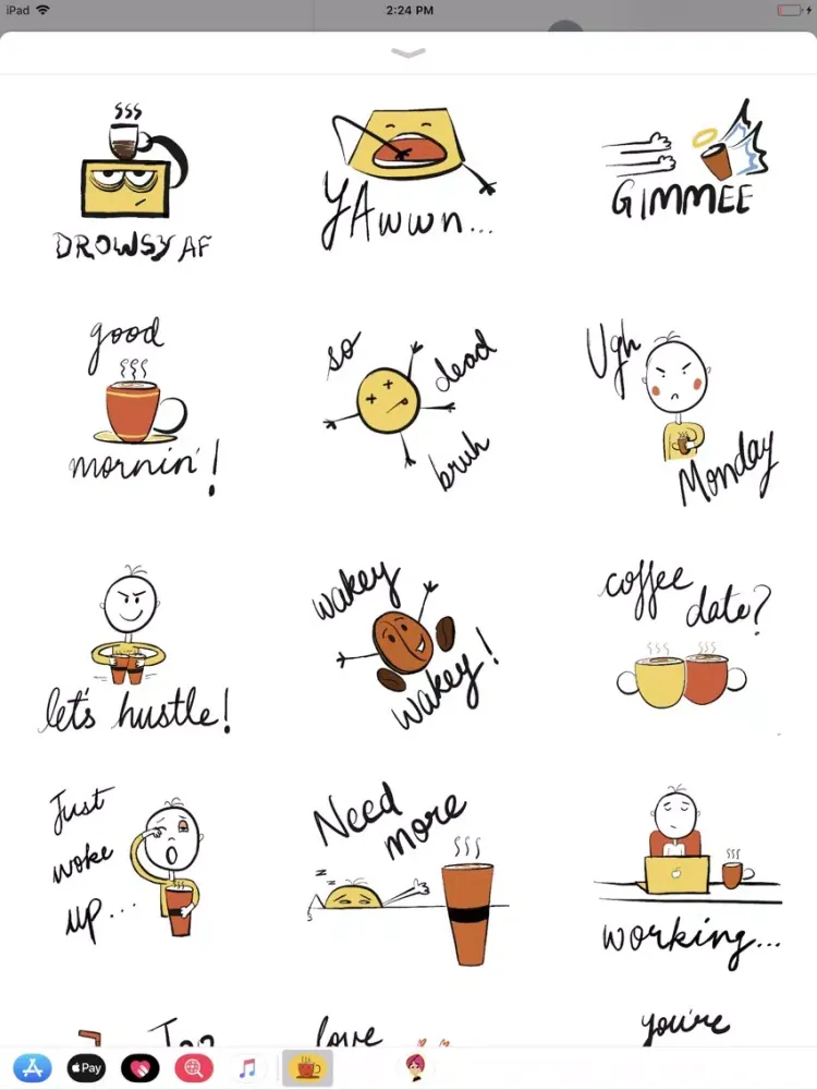 Tangkapan skrin Coffee Mood Stickers iPad 