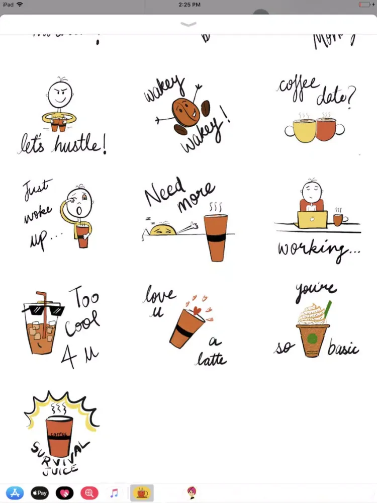 Tangkapan skrin Coffee Mood Stickers iPad 