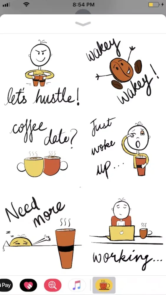 Tangkapan skrin Coffee Mood Stickers