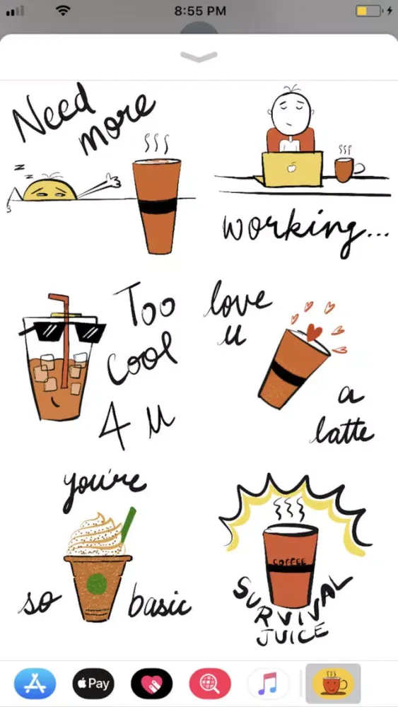 Tangkapan skrin Coffee Mood Stickers