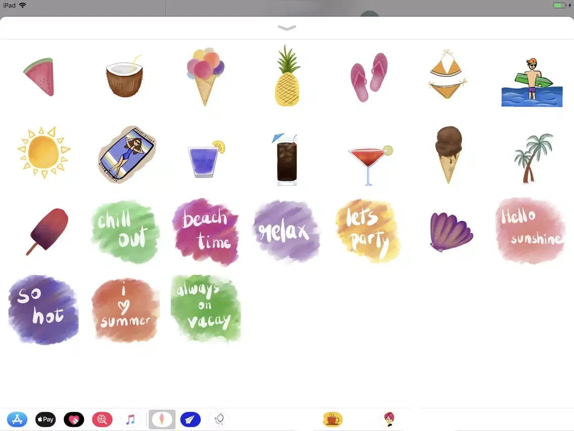 Capturas de tela do Summer Vibes Stickers iPad 