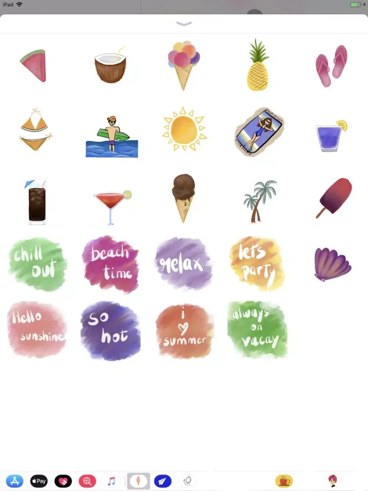 Capturas de tela do Summer Vibes Stickers iPad 