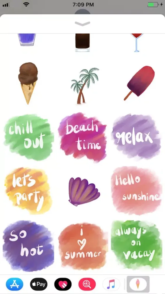 Capturas de tela do Summer Vibes Stickers