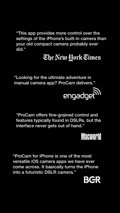 Captures d'écran de ProCam - Pro Camera