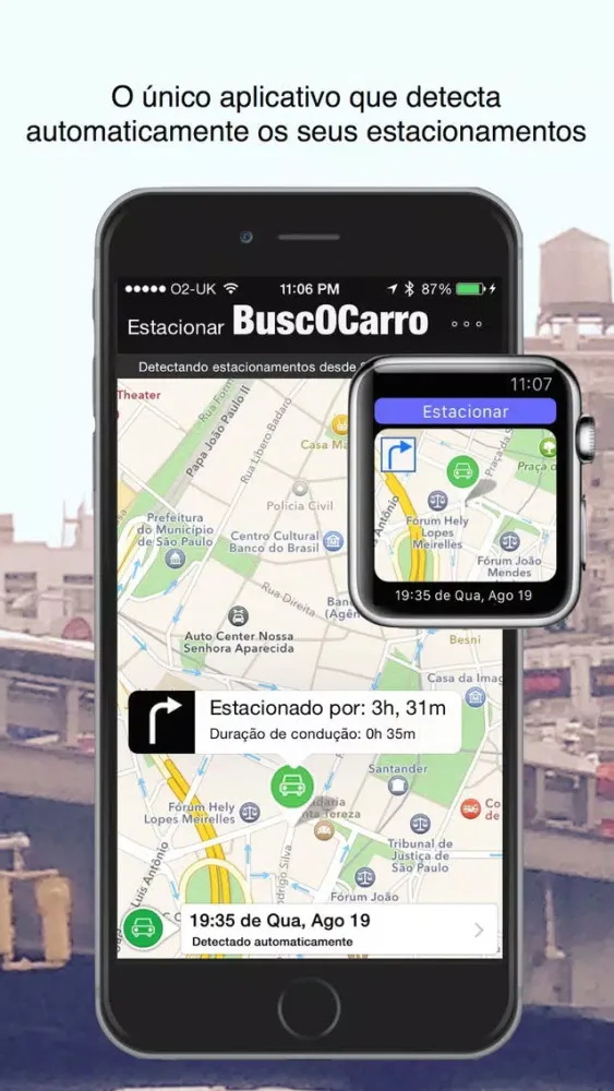 Tangkapan layar BuscOCarro - Procure, rastreie e localize onde você estacionou seu carro com Inteligência Artificial