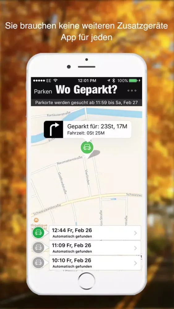 Tangkapan skrin Wo Geparkt? - Finden Sie, Suchen Sie, wo Sie Ihr Auto mit Künstlicher Intelligenz geparkt