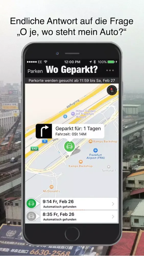 Tangkapan skrin Wo Geparkt? - Finden Sie, Suchen Sie, wo Sie Ihr Auto mit Künstlicher Intelligenz geparkt