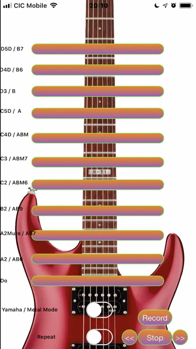 Capturas de tela do iTouchGuitar
