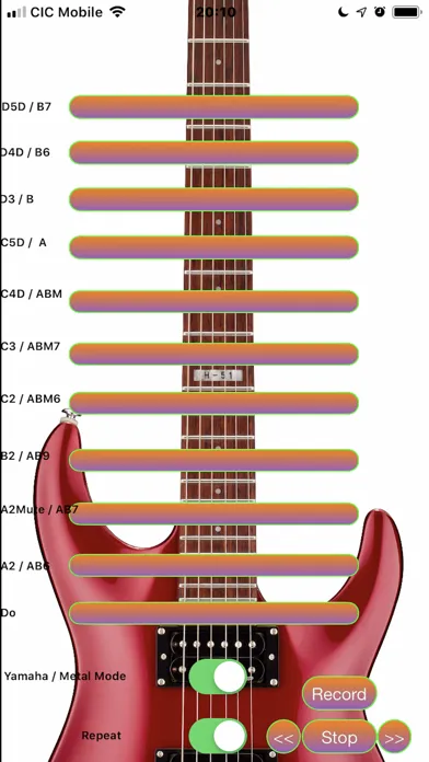 Capturas de tela do iTouchGuitar