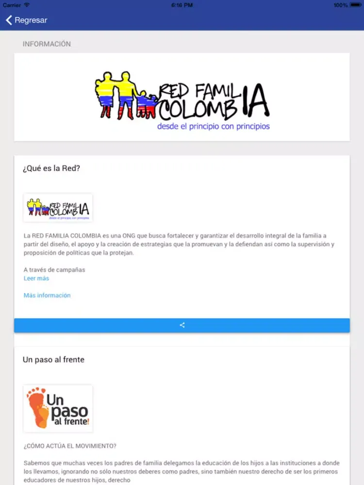 Capturas de pantalla de Red Familia Colombia iPad 
