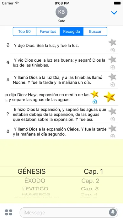 Ảnh chụp màn hình của Biblia citas para iMessage