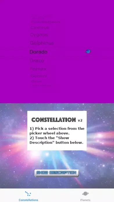 Tangkapan skrin Constellation