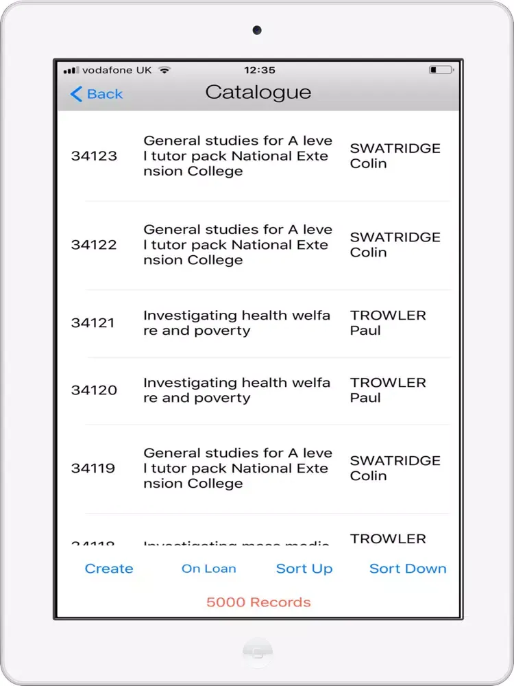 Tangkapan skrin Lending Library iPad 