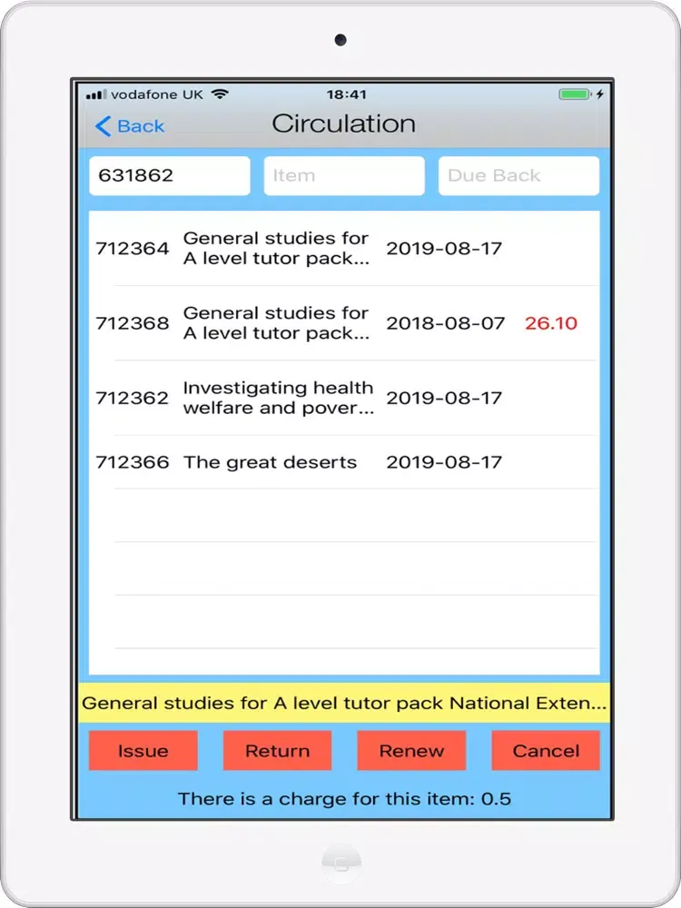Tangkapan skrin Lending Library iPad 