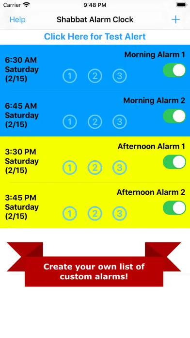 Tangkapan skrin Shabbat Alarm Clock