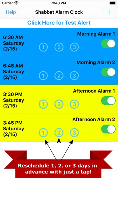 Tangkapan skrin Shabbat Alarm Clock
