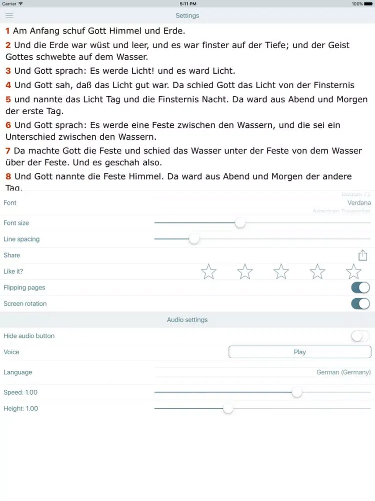 Tangkapan layar Luther Bibel (Holy Bible in German) iPad 