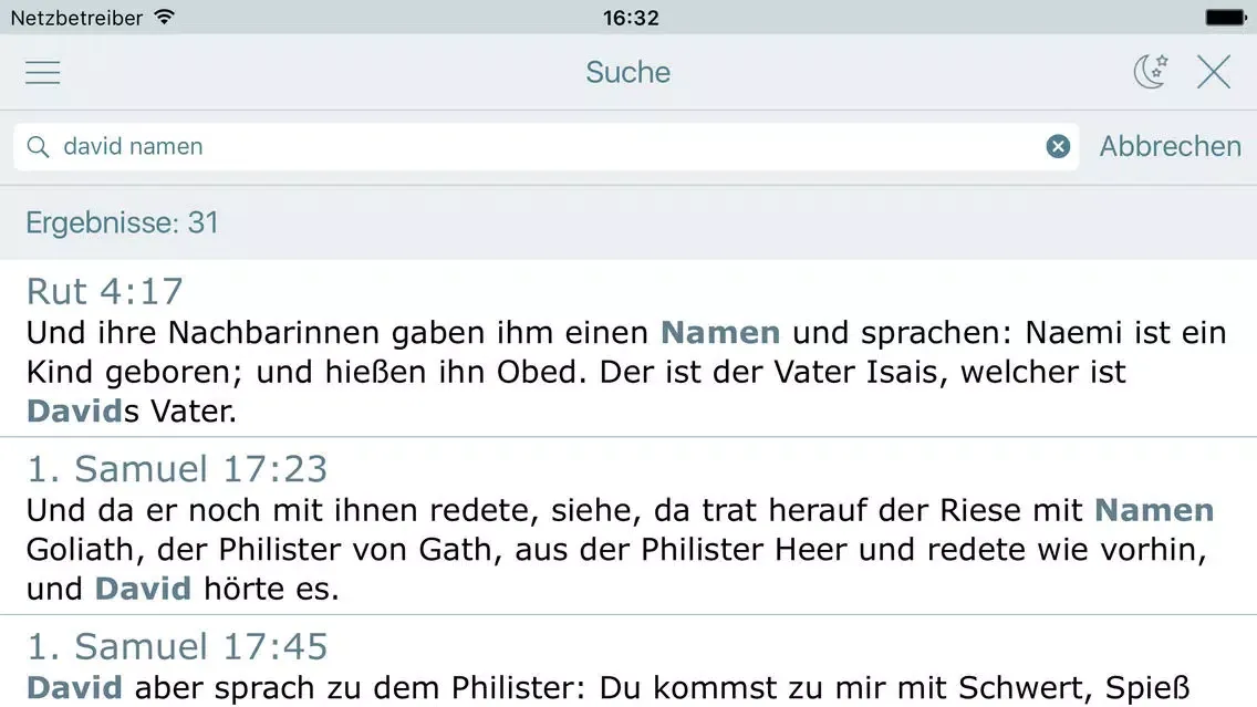 Tangkapan layar Luther Bibel (Holy Bible in German)