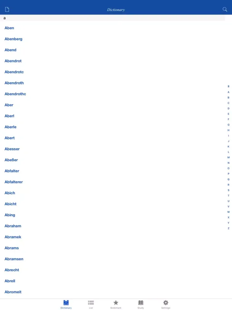 Скриншоты Dictionary of German family names iPad 