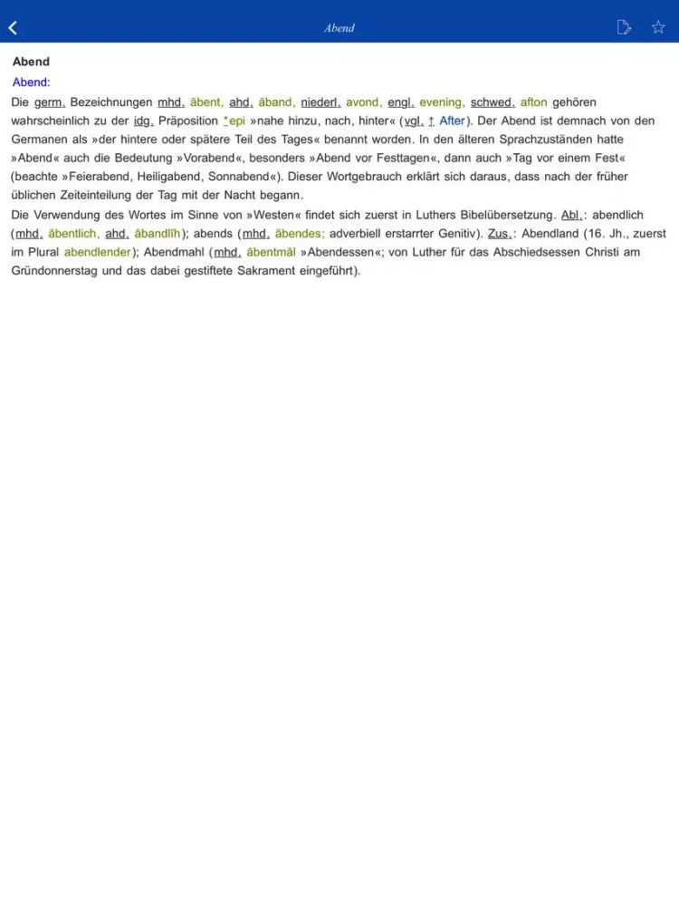 Скриншоты German Origin Dictionary iPad 