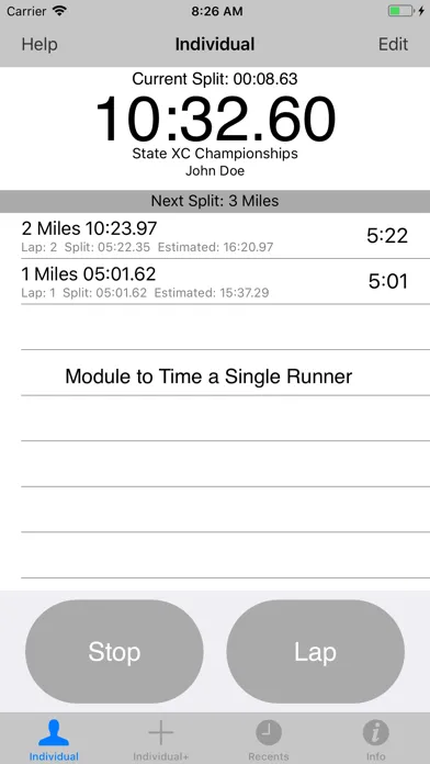 Capturas de pantalla de StopWatch for Cross Country