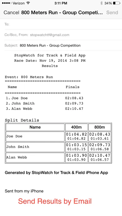 Stopwatch for Track & Field Ekran Görüntüleri