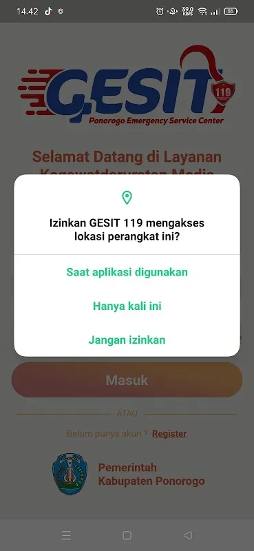 Tangkapan skrin GESIT-119 PONOROGO