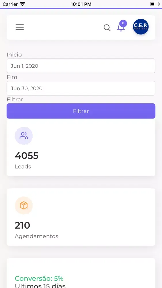 CEP Gestão Screenshots