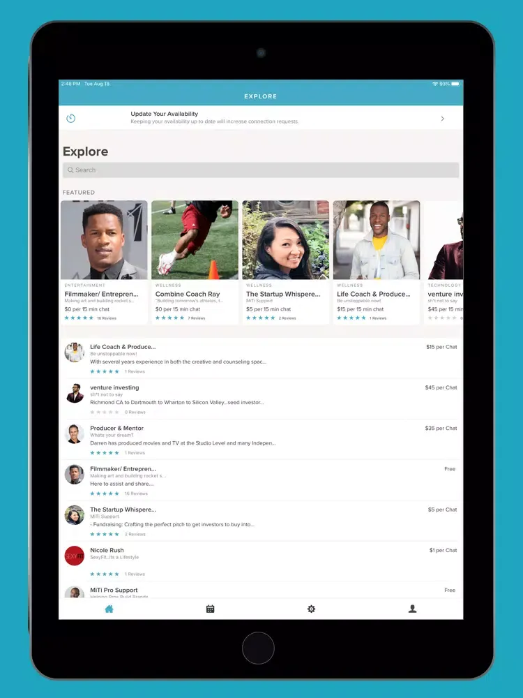 Tangkapan layar MiTi iPad 