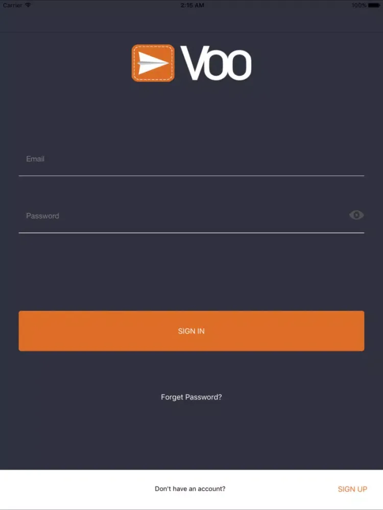 Ảnh chụp màn hình của VOO Delivery iPad 