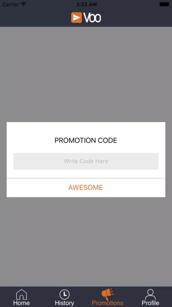 Ảnh chụp màn hình của VOO Delivery