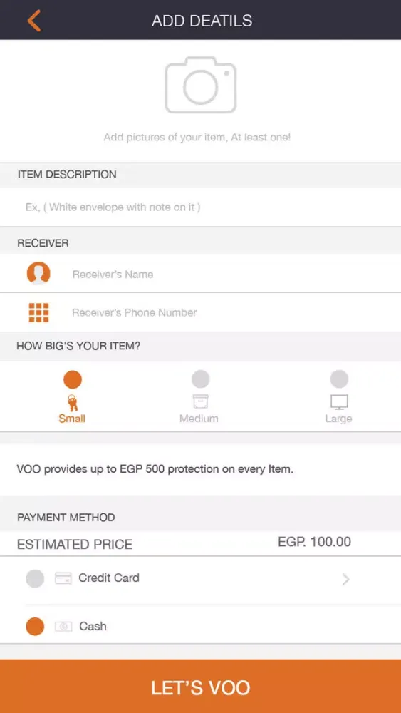 Ảnh chụp màn hình của VOO Delivery