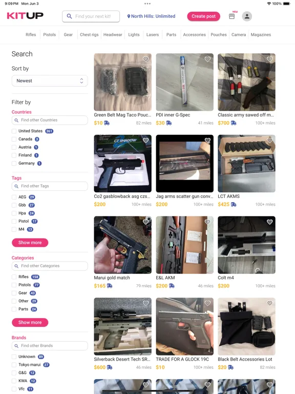 Tangkapan layar KitUp - Airsoft Marketplace iPad 