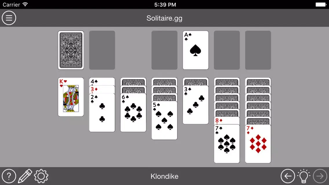 Tangkapan layar Solitaire.gg