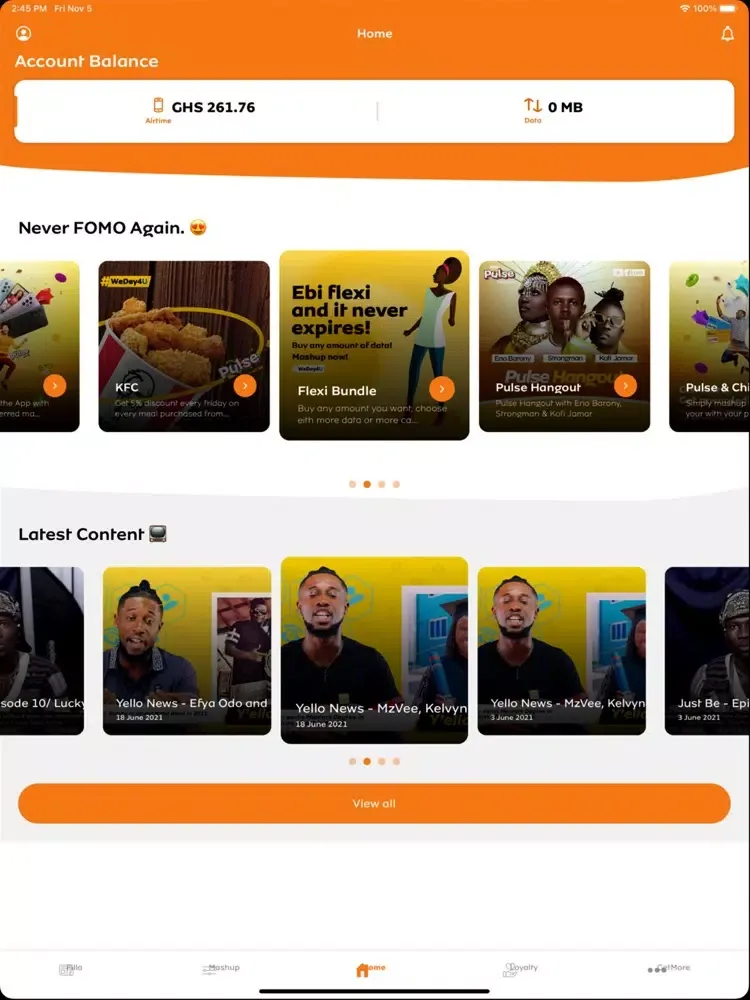 Capturas de pantalla de MTN Pulse iPad 