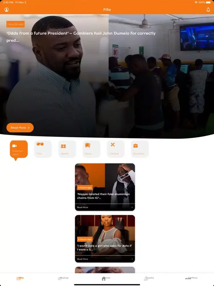 Capturas de pantalla de MTN Pulse iPad 