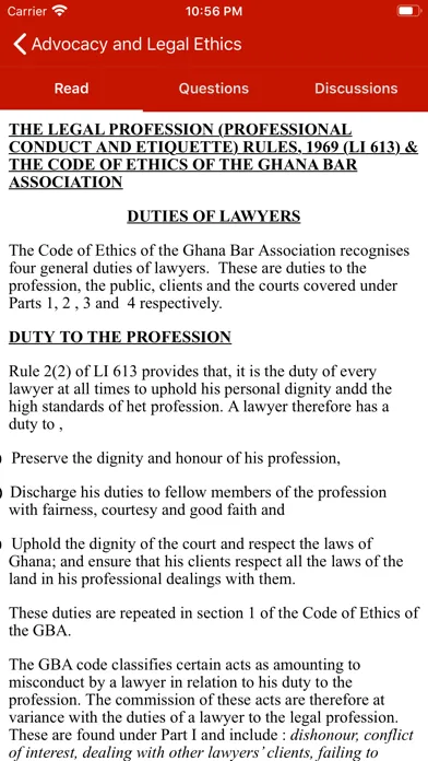 Zrzuty ekranu Ghana School of Law