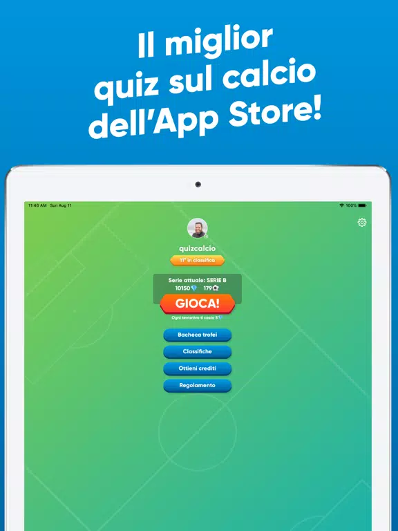 Ảnh chụp màn hình của Top Quiz Calcio iPad 