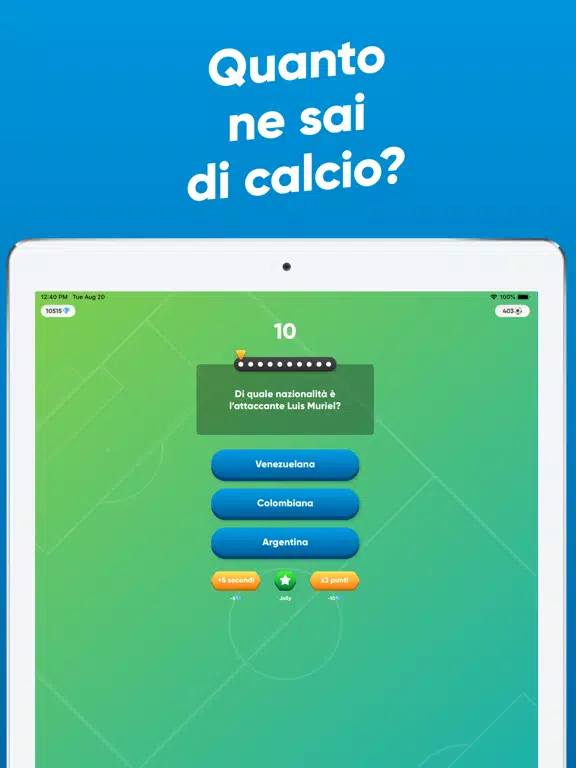 Ảnh chụp màn hình của Top Quiz Calcio iPad 