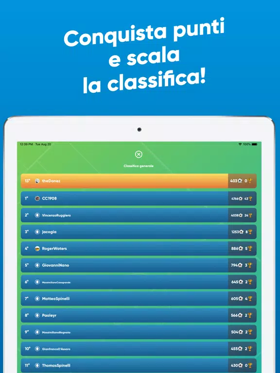 Ảnh chụp màn hình của Top Quiz Calcio iPad 