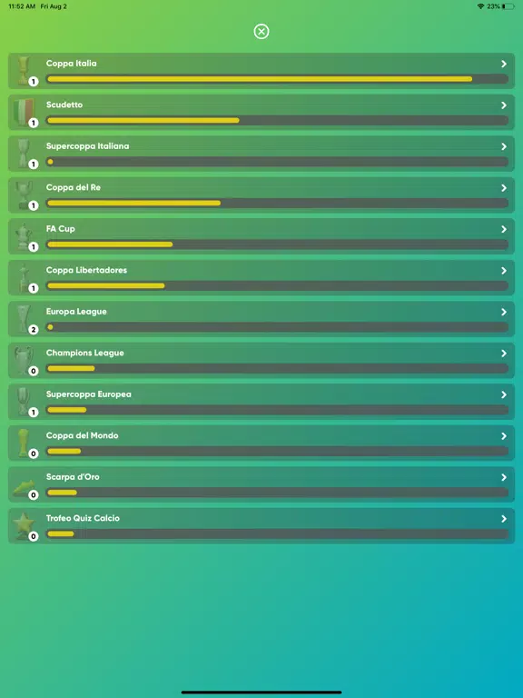 Ảnh chụp màn hình của Top Quiz Calcio iPad 